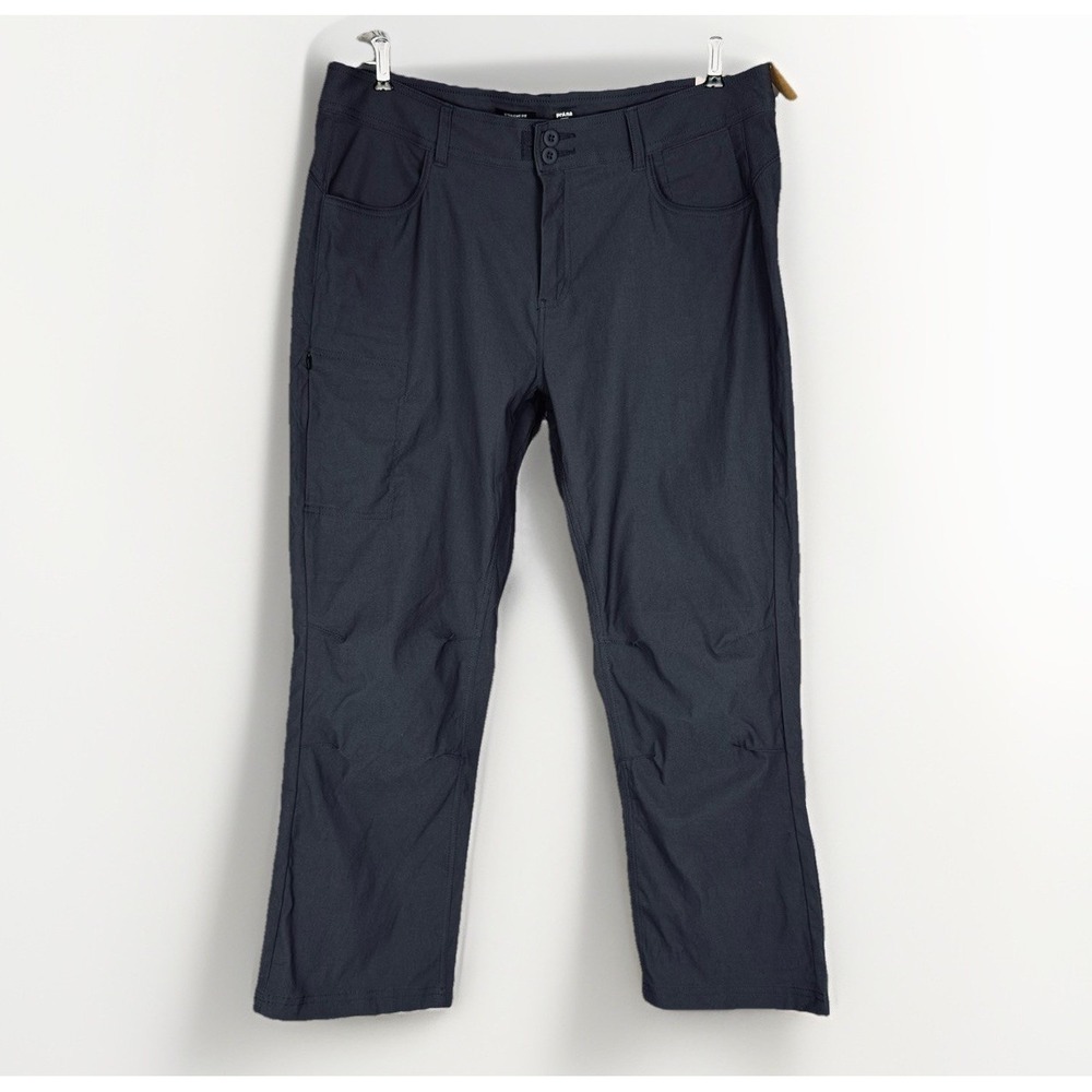 PrAna‎ Halle Straight Pants II Womens 16 Short Coal Gray Hiking Outdoor Stretch